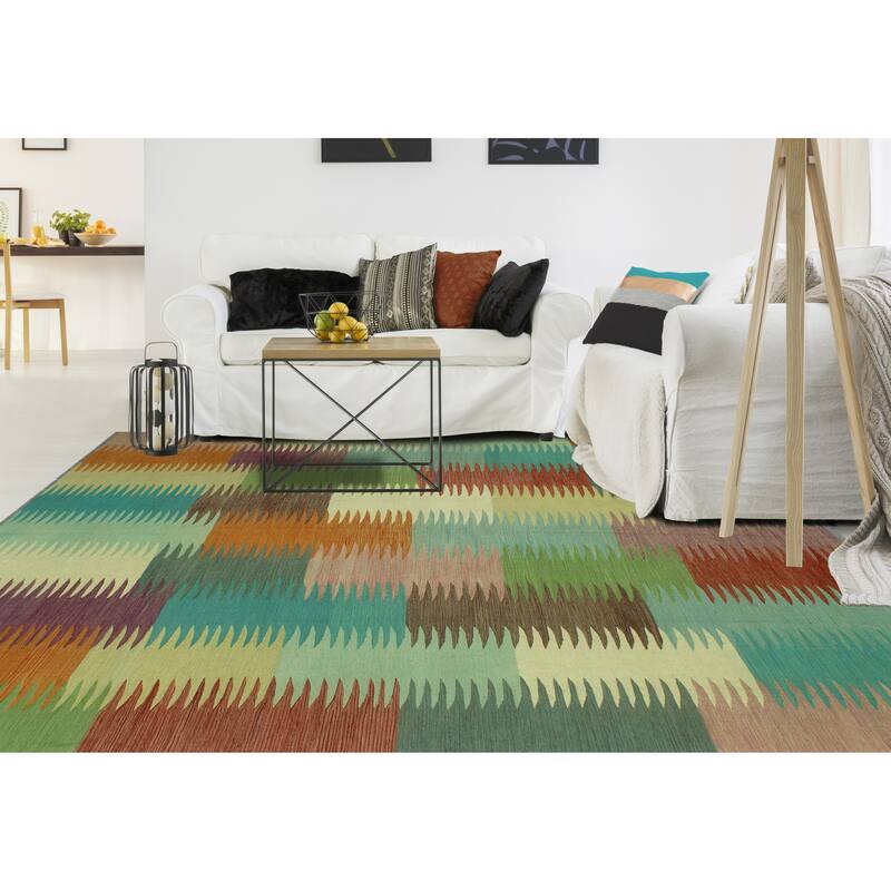 Winchester Flatweave Rayhana Purple/Burgundy Rug - 8'11" x 11'11"