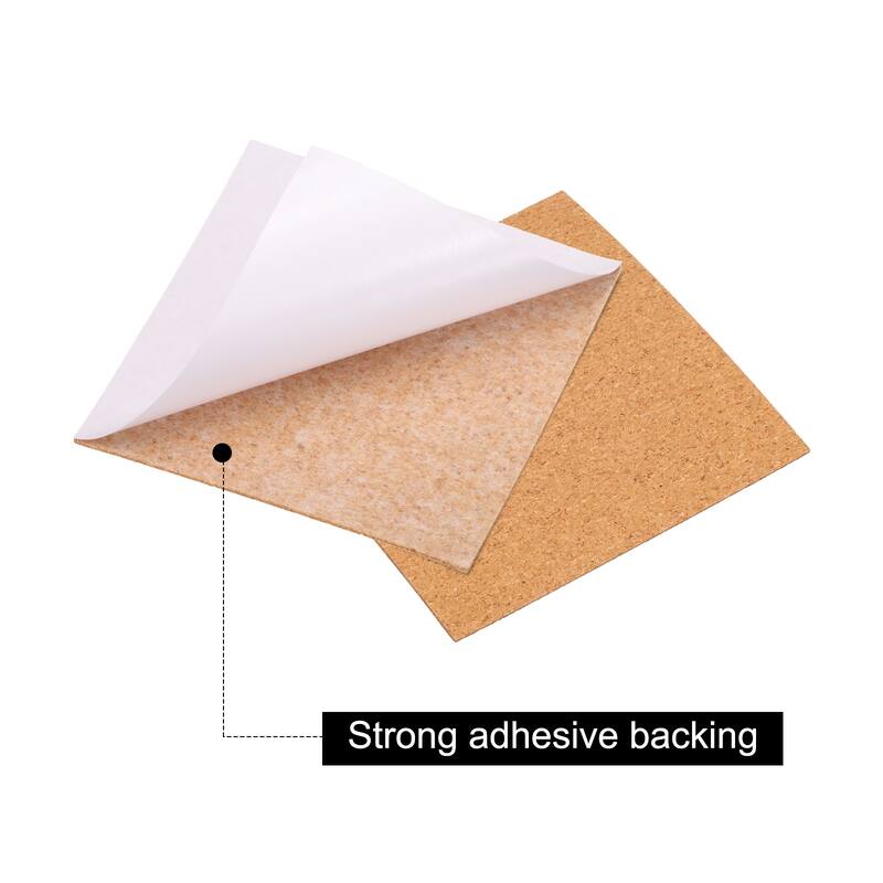 50pcs Self Adhesive Cork Coasters Cork Mats Cork, Square - Wood