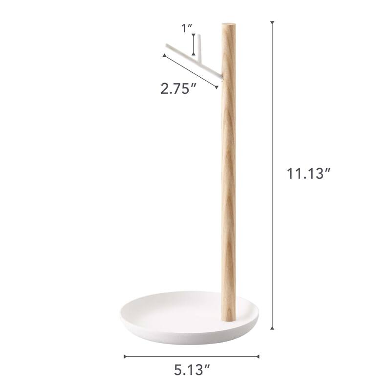Yamazaki Home Banana Stand, Steel and Wood - L 5.12 x W 5.12 x H 11.02 inches