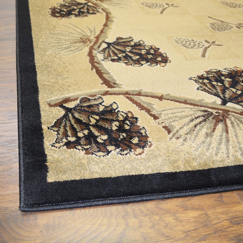Mayberry Lodge King Pine Bluff Beige Area Rug