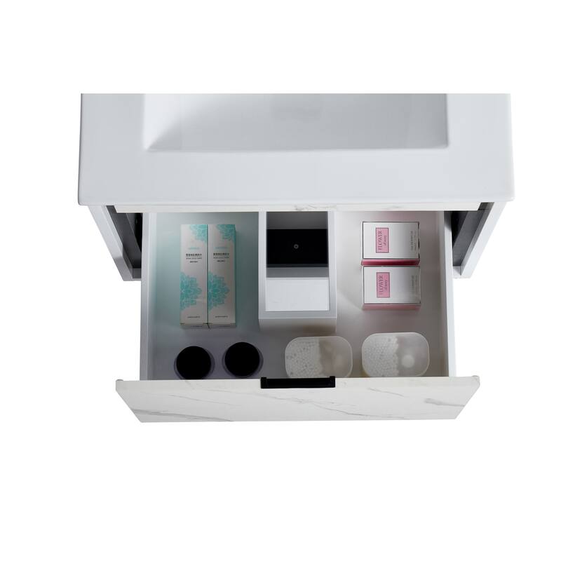 Fine Fixtures - Wall Mount Bathroom Vanity And Sink, Knob Free Design - Alpine Collection -