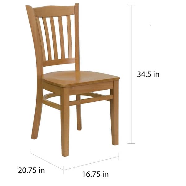 2Pk Vertical Slat Back Wood Restaurant Chair - Hospitality Seating ...