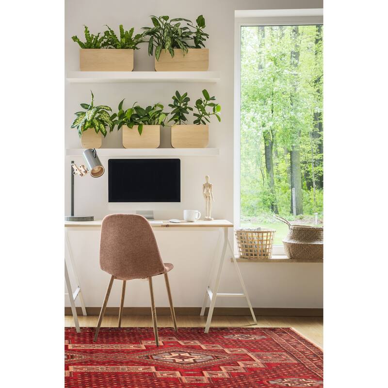 ECARPETGALLERY Hand-knotted Kayseri Vintage Red Wool Rug - 4'6 x 6'3