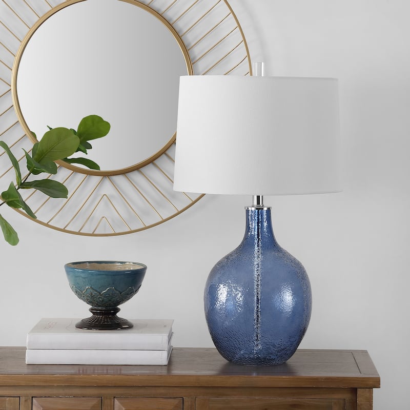 SAFAVIEH Lighting 26-inch Nadine Glass Table Lamp - 15" x 15" x 26"