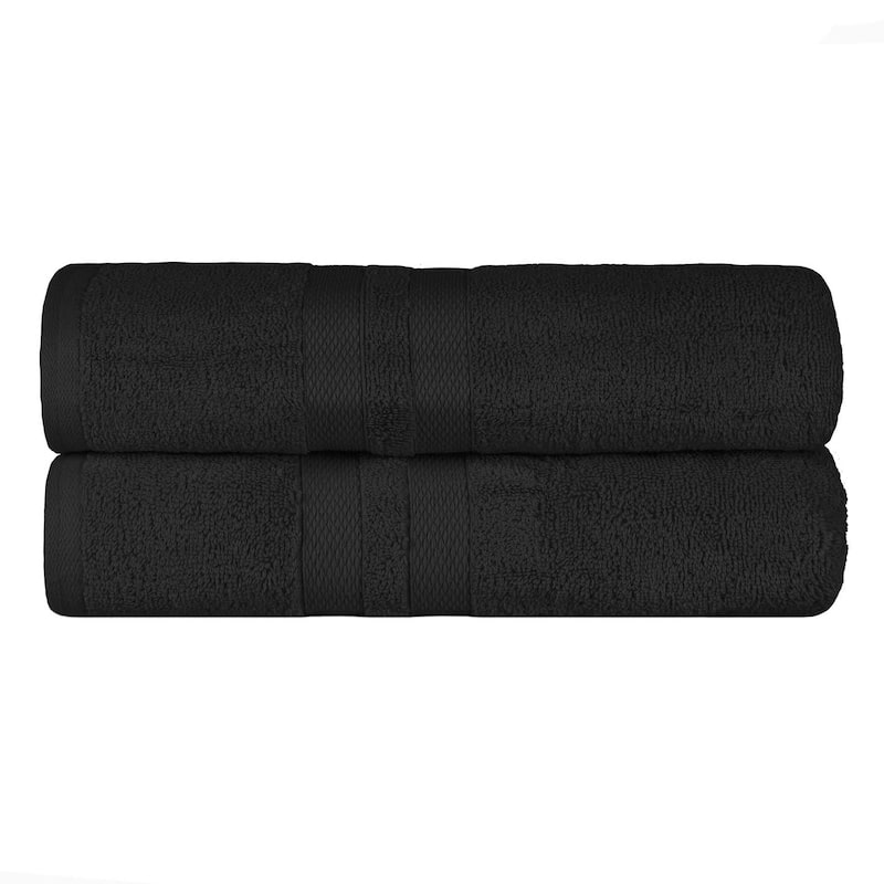 Superior Ultra-Soft Cotton Solid Medium Weight Bath Towel Set of 2