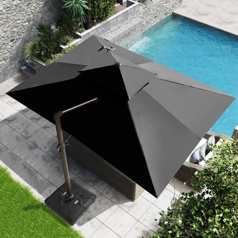 Crestlive Outdoor 13 x 10ft 360-degree Rotation Patio Cantilever Umbrella with Base