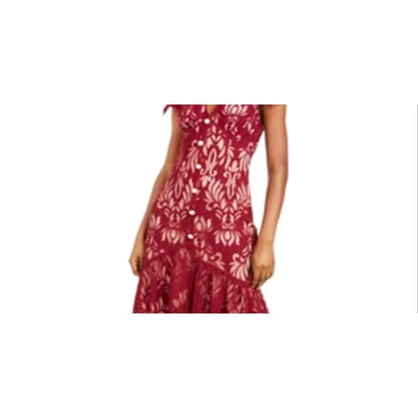 slim fit dress slacks Ivory Nude Cap Sleeve Lace Midi Dress main image 0