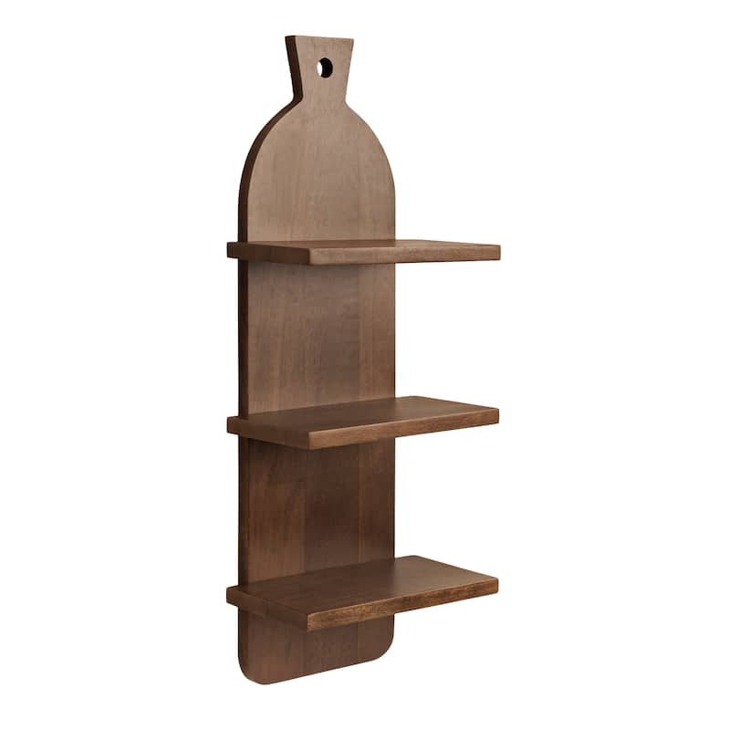 Kate and Laurel Braxton 3-Tier Wood Shelf - 12x32 - 12x32 - Natural