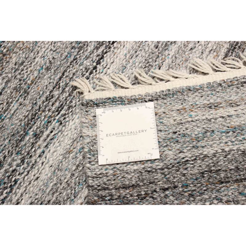 ECARPETGALLERY Flat-Weave Ankara FW Grey Wool Kilim - 5'0 x 8'1