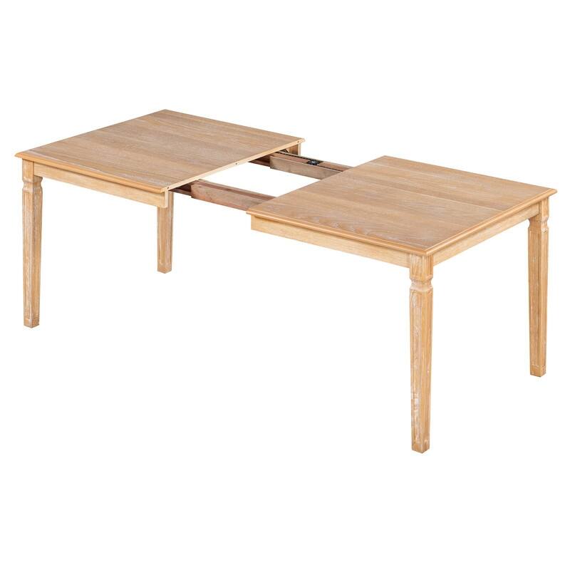 Rustic Farmhouse Extendable Dining Table Set for Six with Four Chairs and Bench for Cozy Gatherings