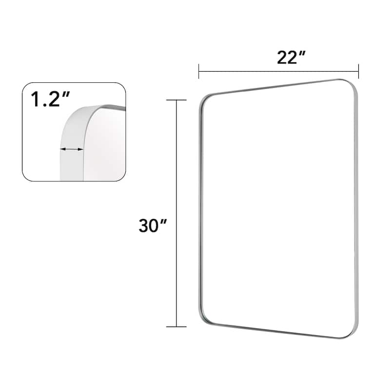 Wall Mirror Vanity Mirror Bathroom Mirror with Round Corner (1 Piece)