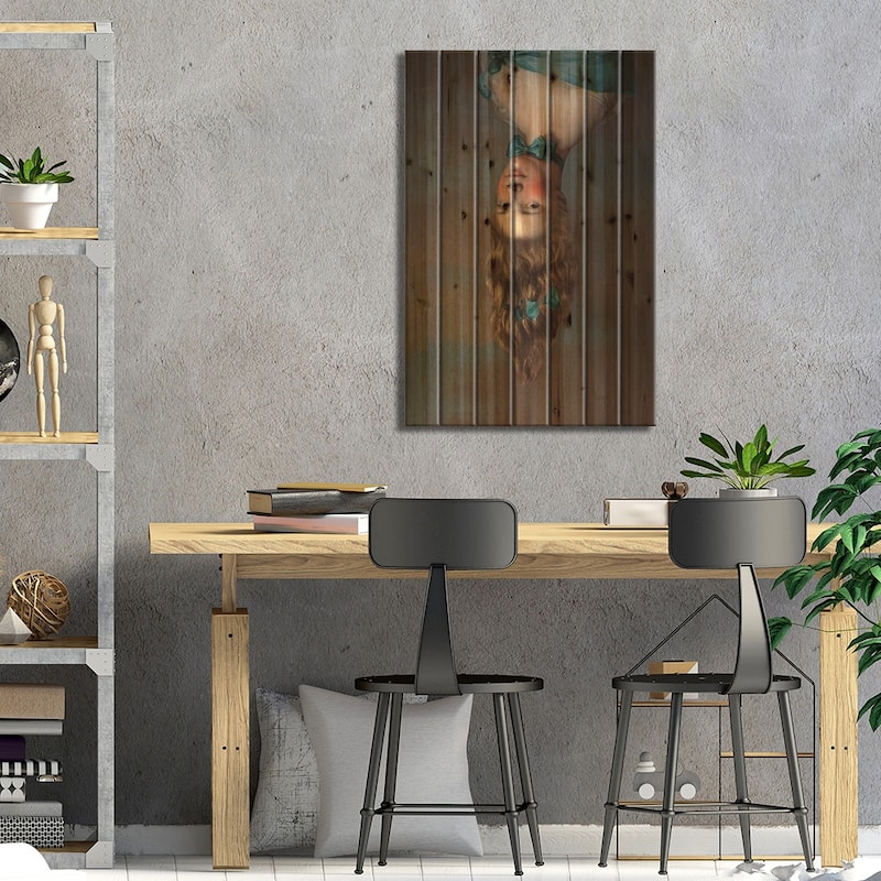 Upside Down Girl Print On Wood by Jonas Loose - Multi-Color