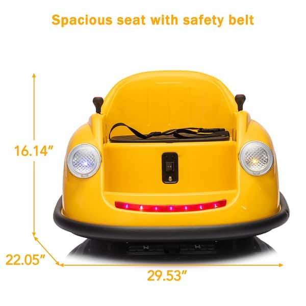 dimension image slide 6 of 8, 12V Kids Ride On Bumpin Bumper Car 360 Degree Spin