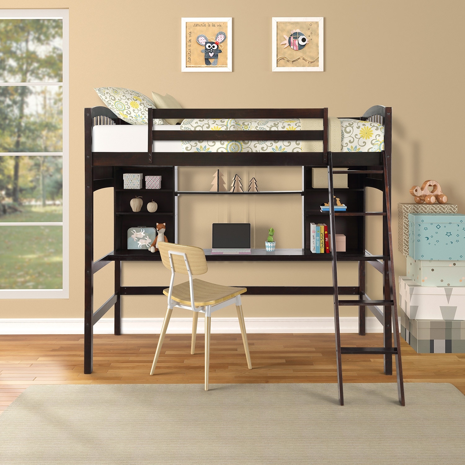 Alfred twin loft discount bed with desk