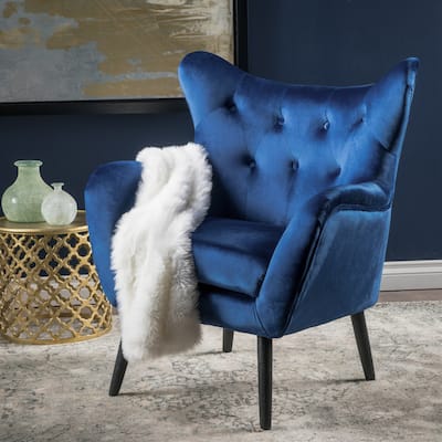 Navy Blue Armchair Wingback Chairs Sofa Chair Accent Chairs Lazy Chair