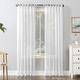 preview thumbnail 1 of 21, No. 918 Bethany Slub Textured Linen Blend Sheer Tie Top Curtain Panel, Single Panel White - 50 x 63