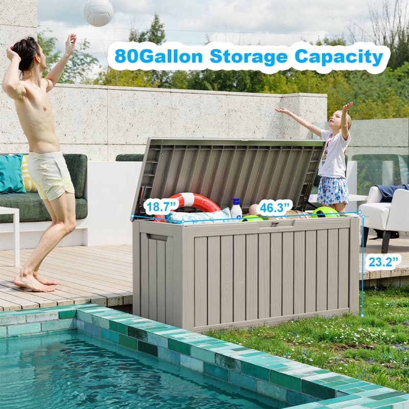 Outdoor Patio Storage Resin Lockable Deck Box