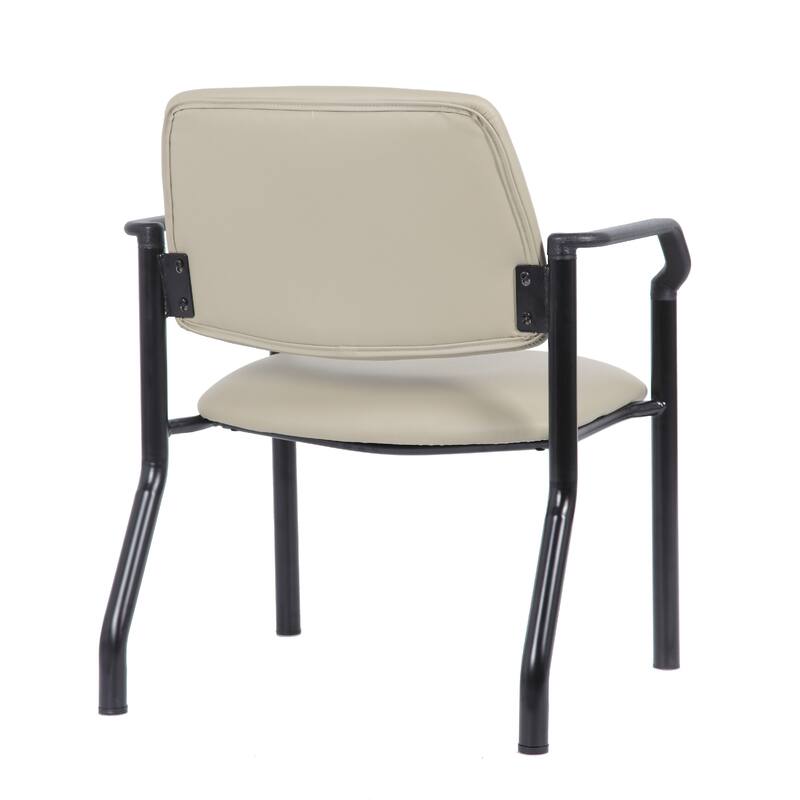 Theo XL Wide Guest Chair, Beige Antimicrobial Vinyl, 500 lbs