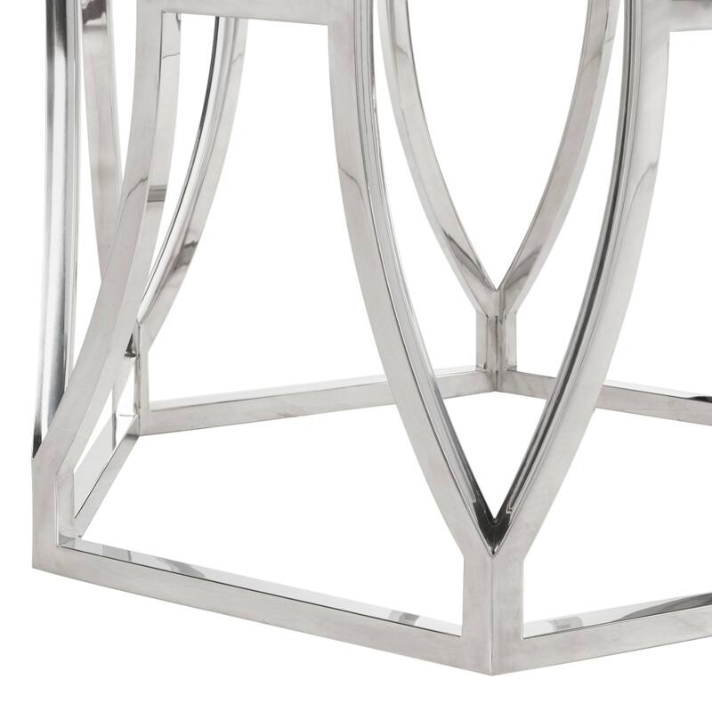 SAFAVIEH Couture Shaw Glass Top Round Dining Table