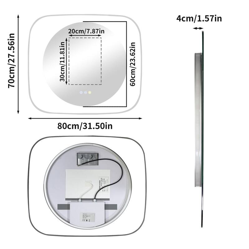 Creative Starlit Sky LED Bathroom Mirror Clear Glass - 32" x 28"
