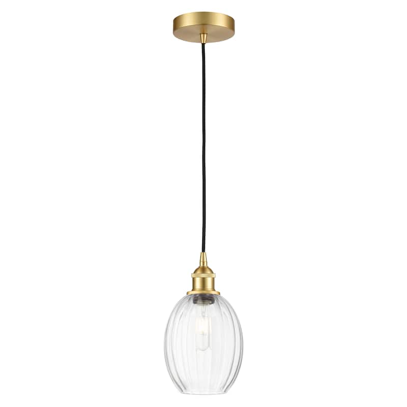 Innovations Lighting Endless Possibilities Edison - Preston - 1 Light 6" Bulb Shade Cord Hung Mini Pendant - Clear/Satin Gold