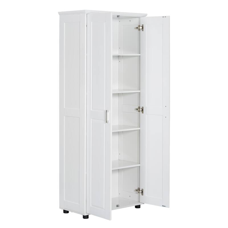 Roomfitters Storage Cabinet with 2 Doors Adjustable Shelf for Bathroom or Office Painted MDF Freestanding Unit, White