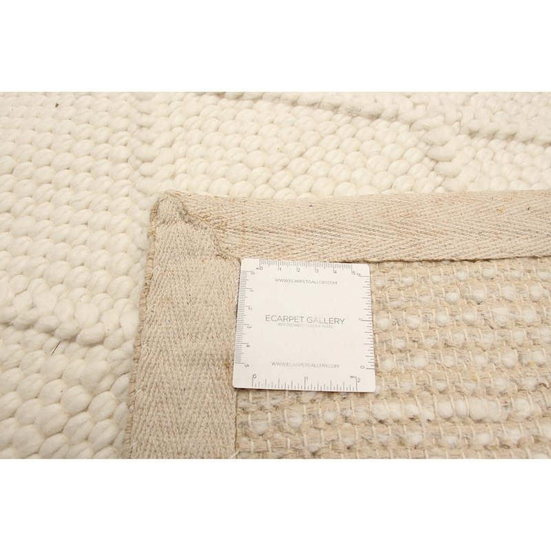 ECARPETGALLERY Braid weave Sienna Cream Wool Rug - 6'2 x 6'2