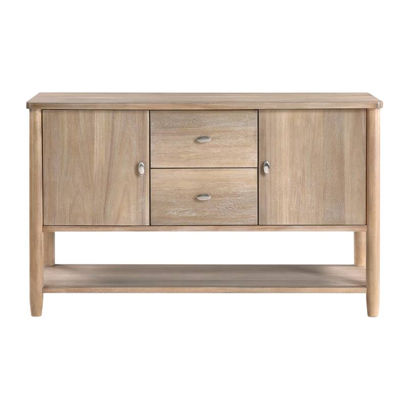 Rinie Sideboard Buffet Console, 2 Drawer and Cabinets, Brown