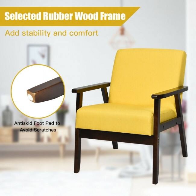 Mid-Century Retro Fabric Accent Armchair for Living Room Comfort and Style