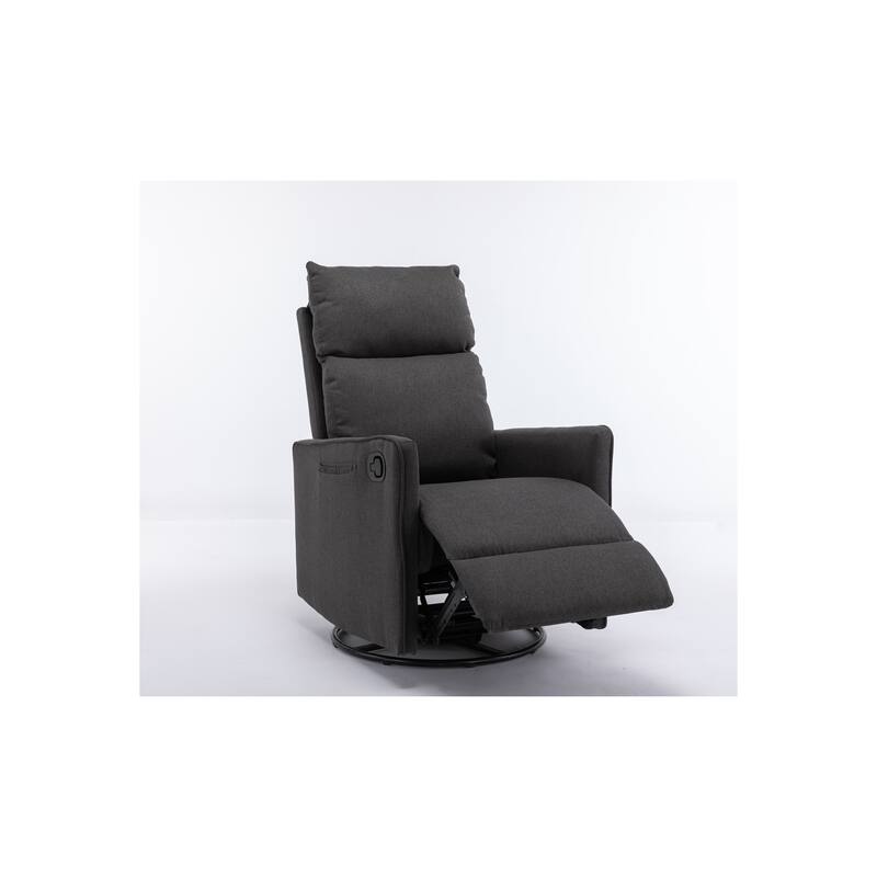 Cotton Linen Fabric Swivel Rocking Chair