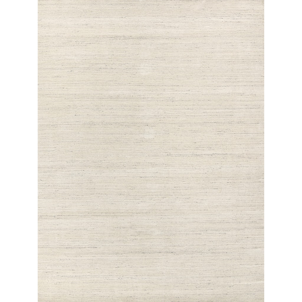 EXQUISITE RUGS Palazzo Hand-loomed Wool/Bamboo Silk Light Grey/Grey Area Rug.