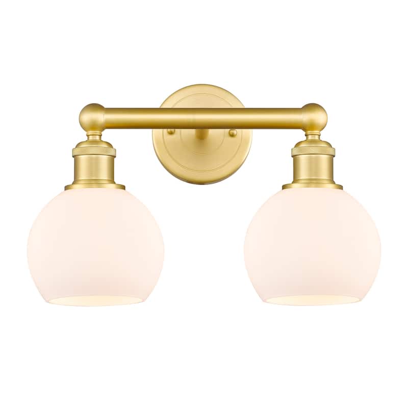 Innovations Lighting 616-2W-11-15 Athens Vanity Athens Deco Swirl 2 - Satin Gold / Matte White