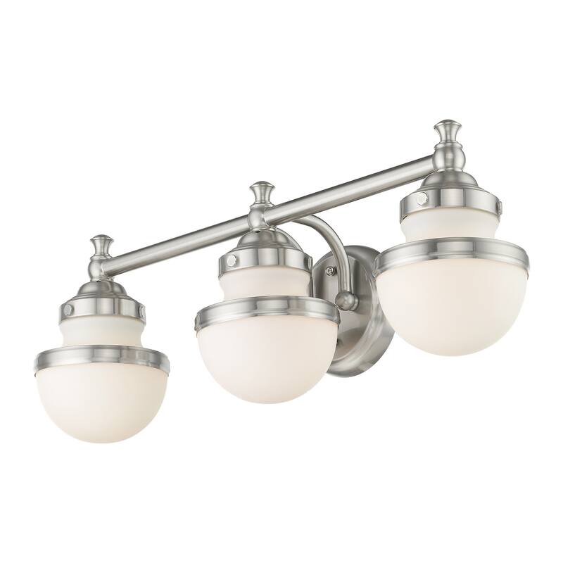 Livex Lighting Oldwick 3 Light 24" Wide Vanity Light with White Shade