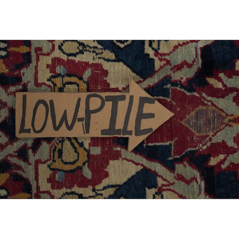 Hand Knotted Oriental 100% Wool Carpet Traditional Floral Beige & Ivories Kerman Area Rug - 8' 9'' X 6' 8''