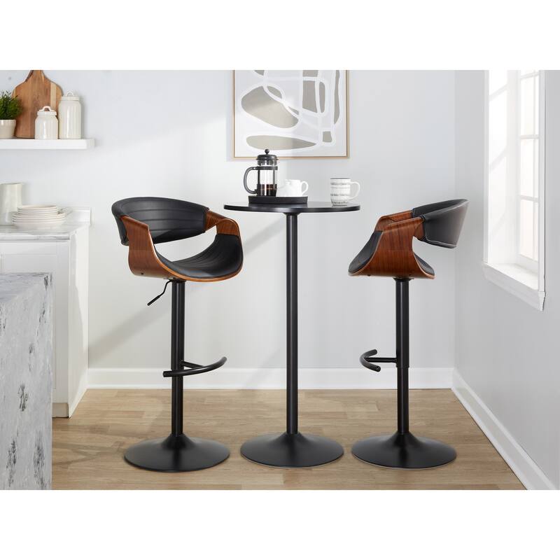 Carson Carrington Kanteborg Adjustable Bar Stool with Rounded T Footrest (Set of 2)