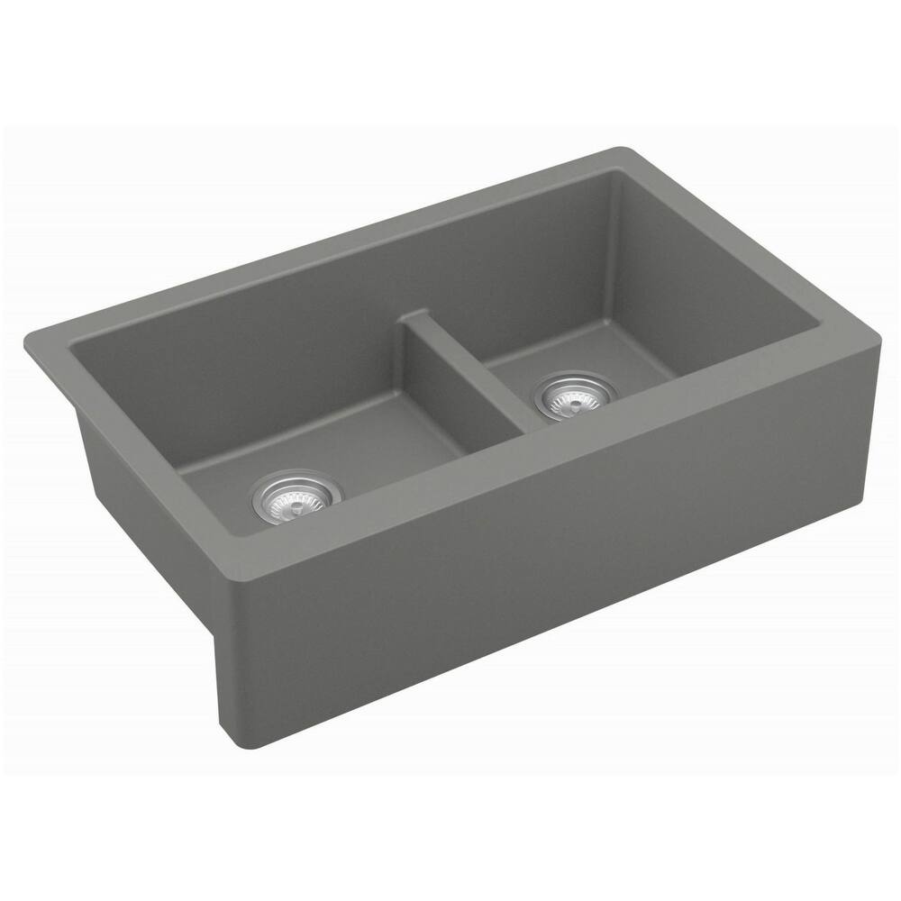 Karran USA QA-760 Quartz QA 34" Farmhouse Double Basin Quartz