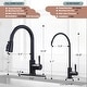 preview thumbnail 29 of 27, WOWOW Single Handle Pull Down Kitchen Faucet with Water Filter Faucet
