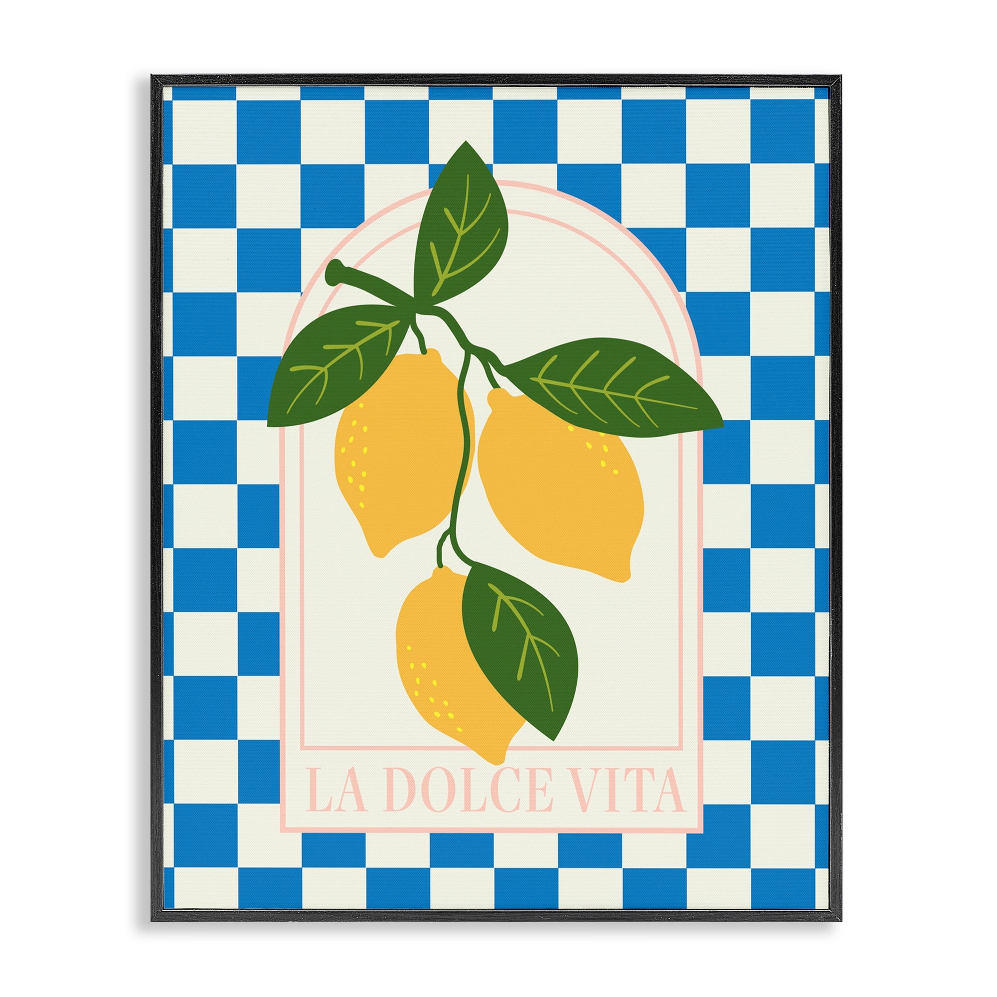 Stupell Vibrant Summer Lemons Checkered Framed Giclee Art Design By Emily Dumas