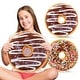 preview thumbnail 1 of 9, Cheer Collection Reversible Plush Donut Throw Pillow Chocolate Glaze / Rainbow Sprinkles