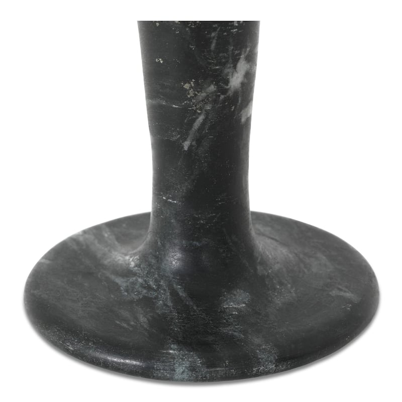 NADAAL STUDIOS Ira, Tall Candle Holder Solid Marble, Black Vein