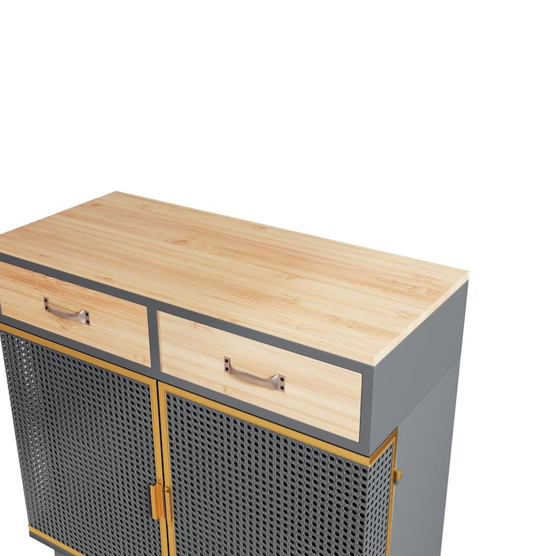 Modern Buffets Sideboard with Top Drawers, Freestanding Sideboard Storage Cabinet