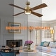 preview thumbnail 8 of 19, Parrot Uncle 52" Antique Brass Plywood 4-Blade Indoor Ceiling Fan with Light and Remote