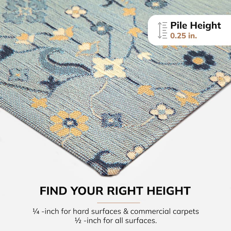 Jani 36"x48" Rug'd Chair Mat-Rug Style Office Chairmat for Carpet & Hard Floors| 0.5" Thick |Non-Slip, Foldable Desk Chair Mat
