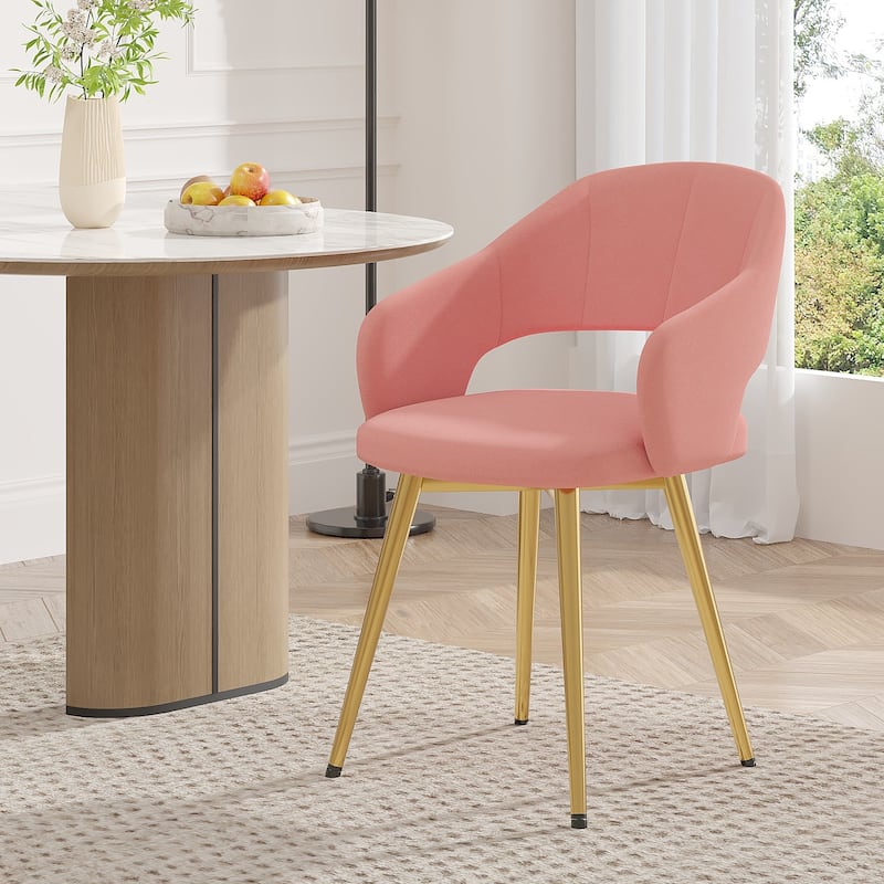 Javlergo Modern Dining Chairs, Comfy Dining Room Chairs with Thick Cushions, Upholstered Kitchen Side Chairs with Metal Legs