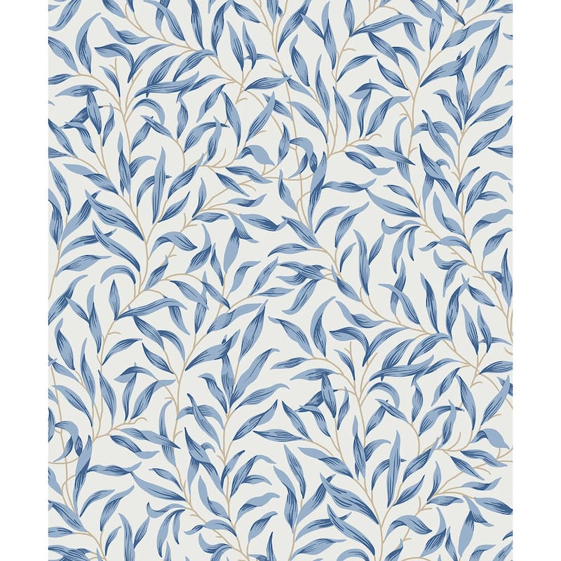 NextWall Willow Trail Peel and Stick Wallpaper - 20.9 in. W x 18 ft. L - Blue Lake