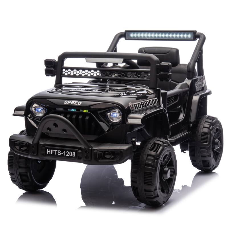 Kids' 12V Ride-On Truck with Early Education, LED Lights, and Music, Perfect Holiday Gift