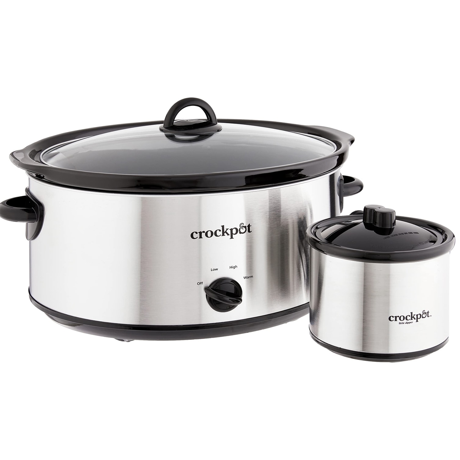 Large 8 Quart Slow Cooker with Small Mini 16 Ounce Portable Food