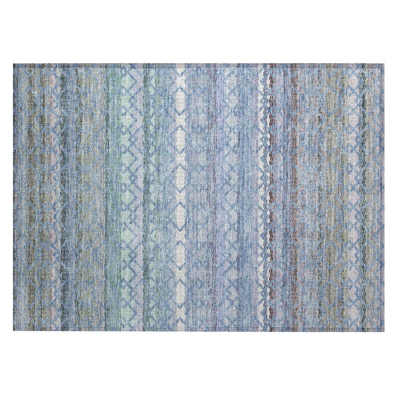 Machine Washable Indoor/ Outdoor Cabo Stripe Chantille Rug