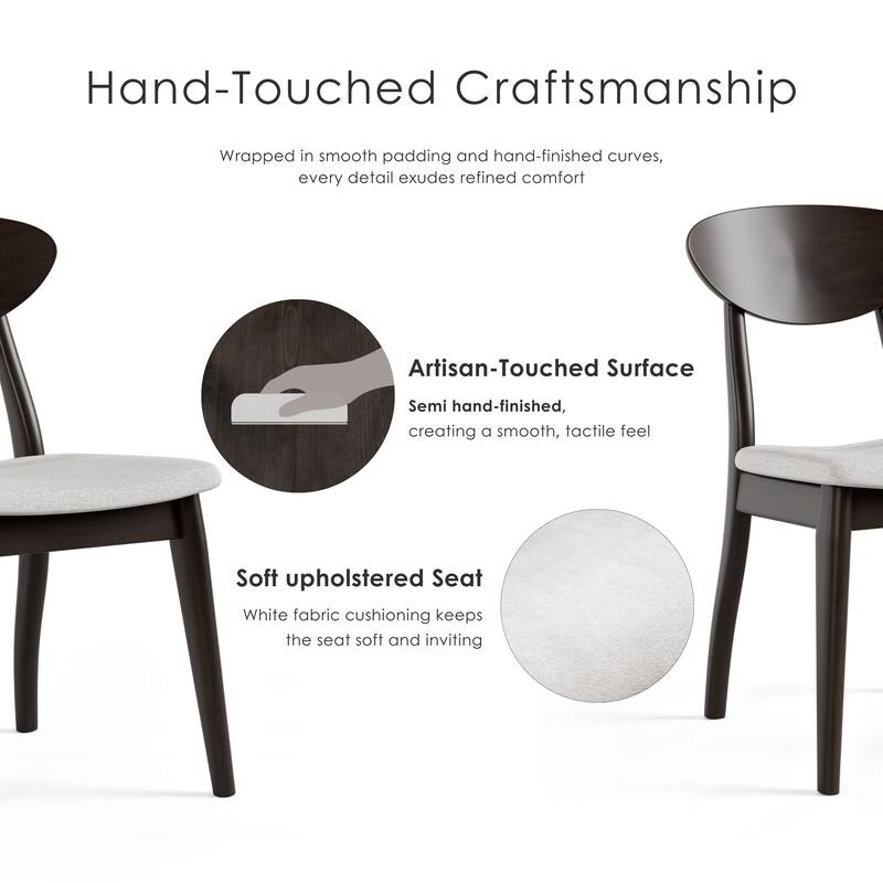 Furniture of America Abigail VI Mid-Century Modern 7-Piece Black Handfinished Solid Wood Dining Set