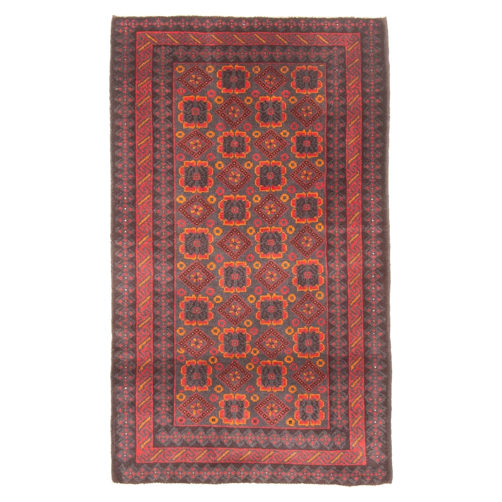ECARPETGALLERY Hand-knotted Teimani Charcoal Wool Rug - 2'7 x 4'6